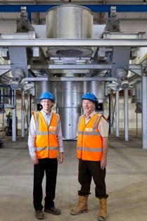 (l-r) Darren Stockley, New Eath finance firector, and Bill Riddle, chairman and founder of New Earth Solutions, at the Avonmouth Energy Plant, currently under construction near Bristol
